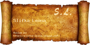 Slifka Leona névjegykártya